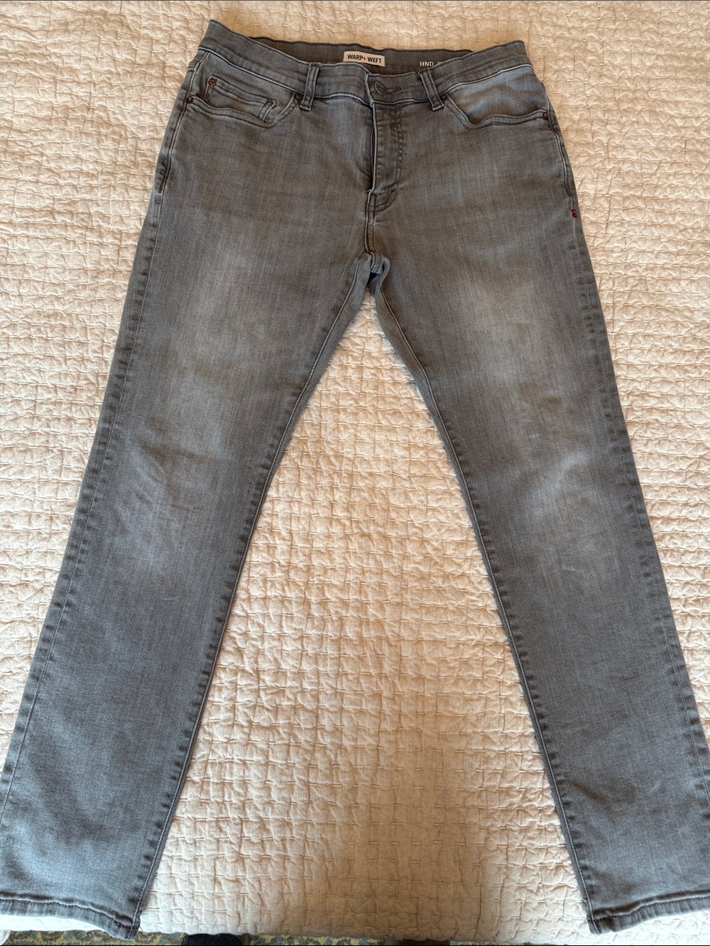 Warp + Weft Men's Skinny Jeans in Faded Grey
